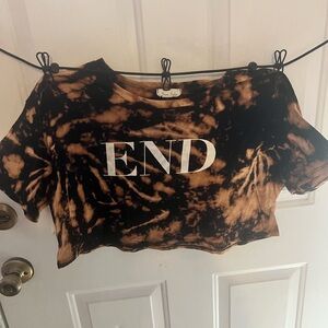 Black “end”  Graphic Crop T-Shirt Short Sleeve
